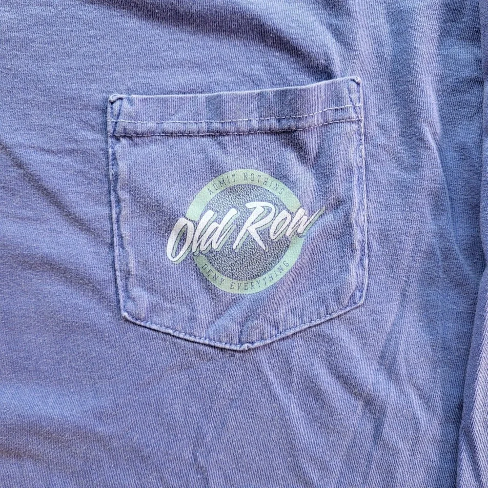 Old Row Comfort Colors Long Sleeve Pocket T-Shirt Purple Mens XL Admit Nothing